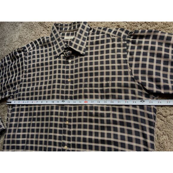 Men's Burberry XL Black Gold Check Classic Dress Shirt Long Sleeve USA Early 00s - Picture 8 of 11